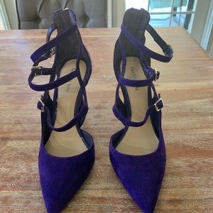 Purple high heeled shoes